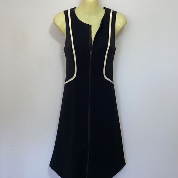 Rag & Bone Dress “Andrea” Zip Front Midnight Blue White Accent Sz 2 NWOT! - Picture 5 of 7